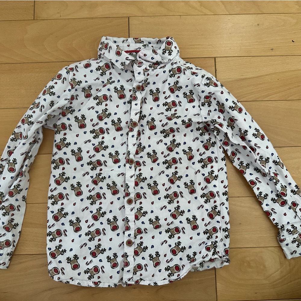 Pale pink Rudolph button down